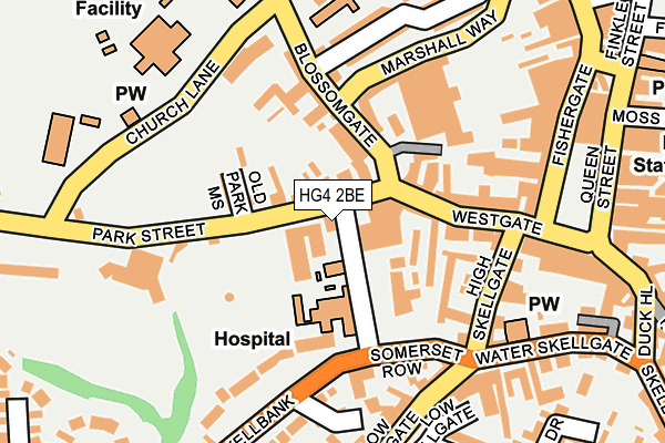 HG4 2BE map - OS OpenMap – Local (Ordnance Survey)