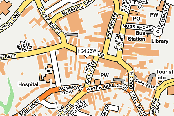 HG4 2BW map - OS OpenMap – Local (Ordnance Survey)
