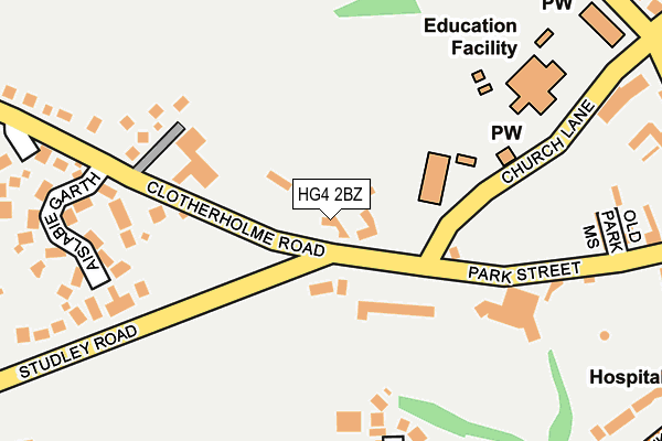 HG4 2BZ map - OS OpenMap – Local (Ordnance Survey)