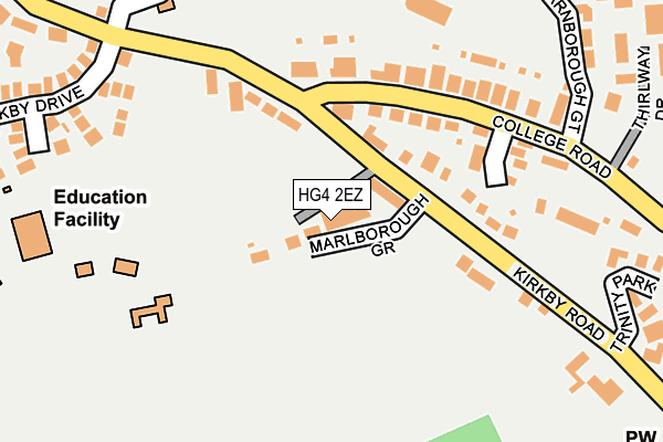 HG4 2EZ map - OS OpenMap – Local (Ordnance Survey)