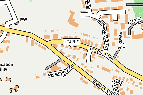 HG4 2HE map - OS OpenMap – Local (Ordnance Survey)