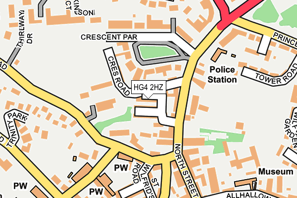 HG4 2HZ map - OS OpenMap – Local (Ordnance Survey)