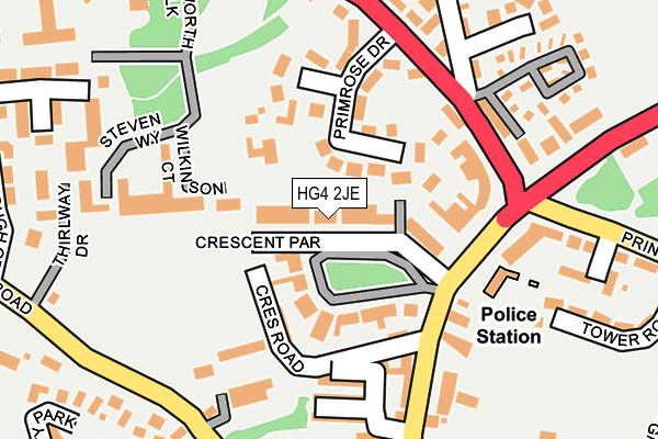 HG4 2JE map - OS OpenMap – Local (Ordnance Survey)