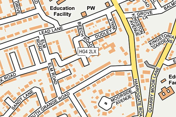 HG4 2LX map - OS OpenMap – Local (Ordnance Survey)