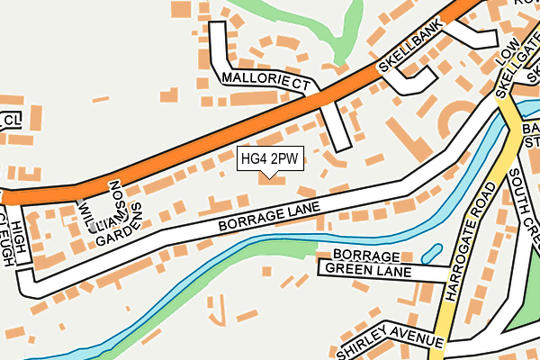 HG4 2PW map - OS OpenMap – Local (Ordnance Survey)
