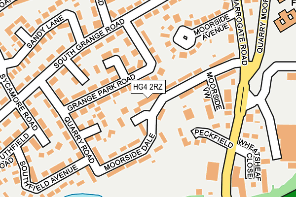 HG4 2RZ map - OS OpenMap – Local (Ordnance Survey)