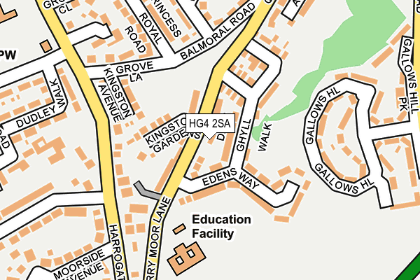 HG4 2SA map - OS OpenMap – Local (Ordnance Survey)