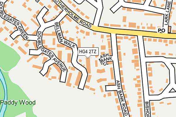 HG4 2TZ map - OS OpenMap – Local (Ordnance Survey)