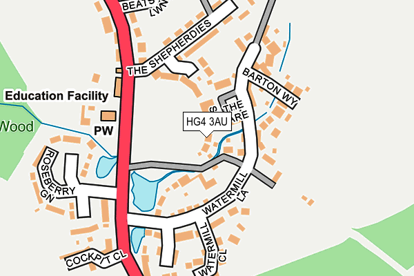 HG4 3AU map - OS OpenMap – Local (Ordnance Survey)