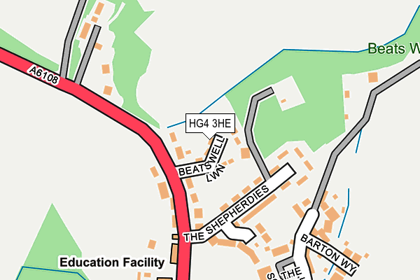 HG4 3HE map - OS OpenMap – Local (Ordnance Survey)