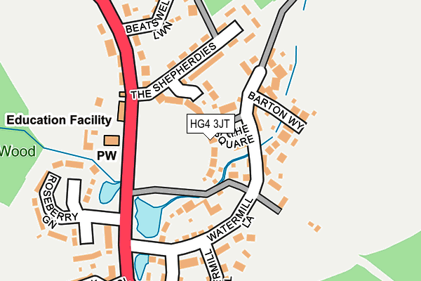 HG4 3JT map - OS OpenMap – Local (Ordnance Survey)