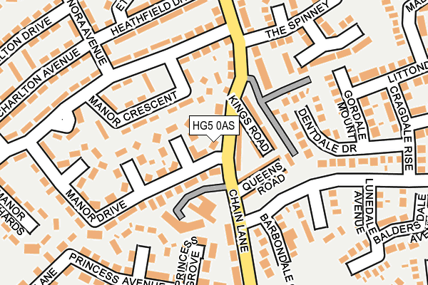 HG5 0AS map - OS OpenMap – Local (Ordnance Survey)