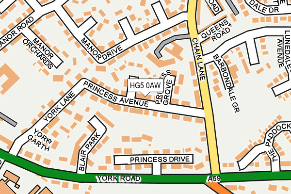 HG5 0AW map - OS OpenMap – Local (Ordnance Survey)