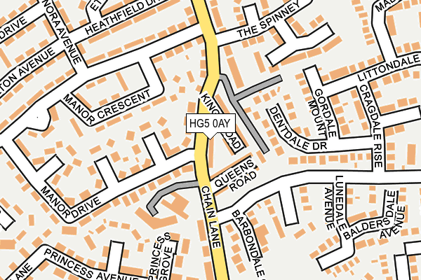 HG5 0AY map - OS OpenMap – Local (Ordnance Survey)