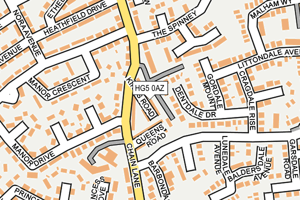 HG5 0AZ map - OS OpenMap – Local (Ordnance Survey)