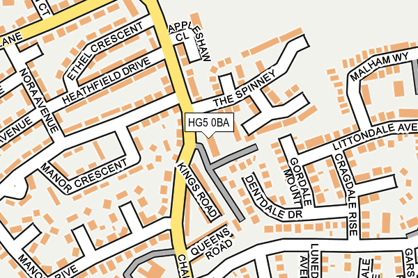 HG5 0BA map - OS OpenMap – Local (Ordnance Survey)