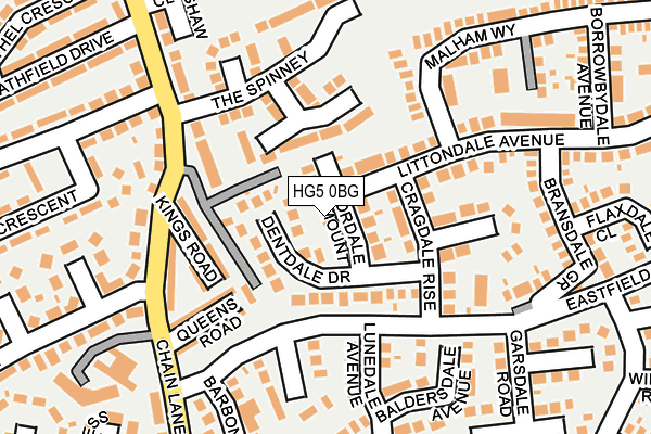 HG5 0BG map - OS OpenMap – Local (Ordnance Survey)