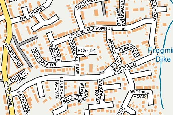 HG5 0DZ map - OS OpenMap – Local (Ordnance Survey)