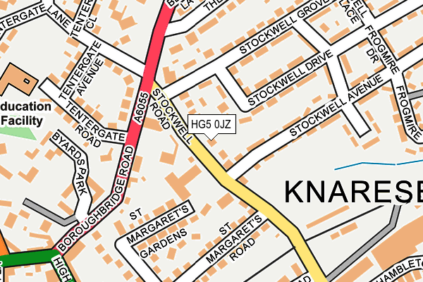 HG5 0JZ map - OS OpenMap – Local (Ordnance Survey)