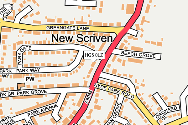 HG5 0LZ map - OS OpenMap – Local (Ordnance Survey)