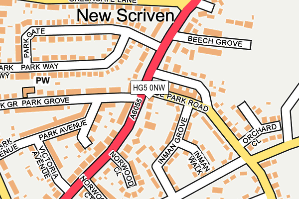 HG5 0NW map - OS OpenMap – Local (Ordnance Survey)