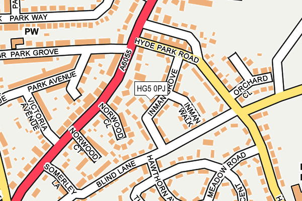 HG5 0PJ map - OS OpenMap – Local (Ordnance Survey)