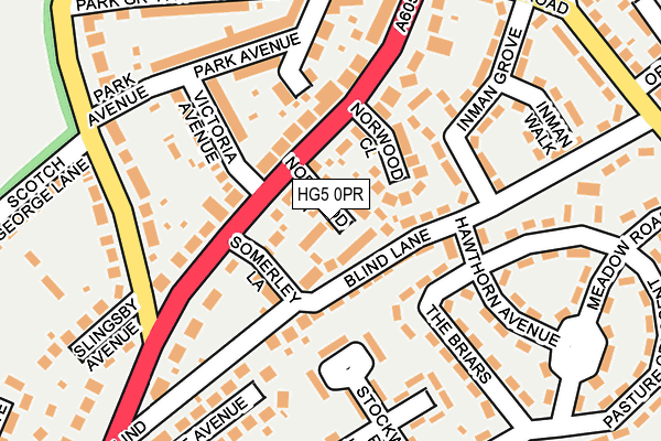 HG5 0PR map - OS OpenMap – Local (Ordnance Survey)