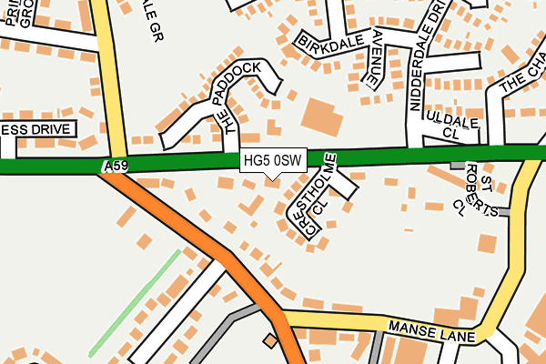 HG5 0SW map - OS OpenMap – Local (Ordnance Survey)