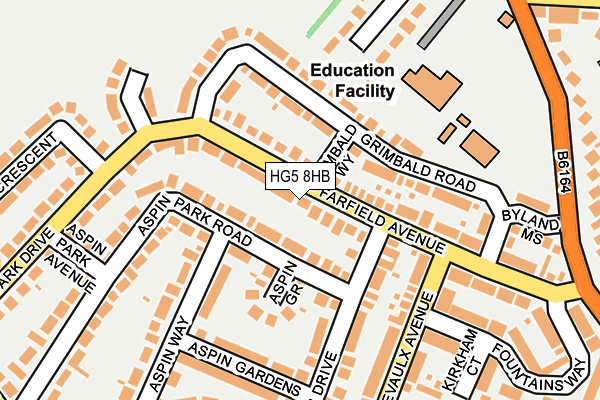 HG5 8HB map - OS OpenMap – Local (Ordnance Survey)