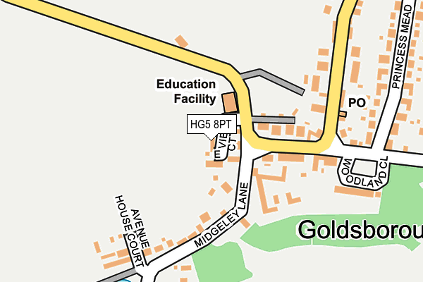 HG5 8PT map - OS OpenMap – Local (Ordnance Survey)