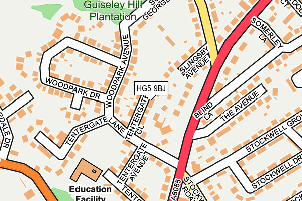 HG5 9BJ map - OS OpenMap – Local (Ordnance Survey)