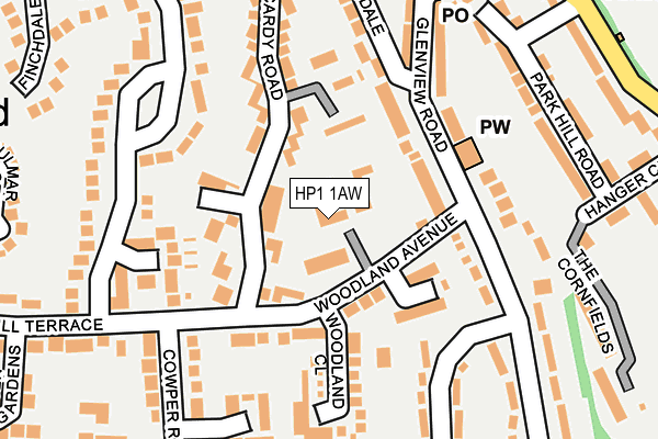 HP1 1AW map - OS OpenMap – Local (Ordnance Survey)