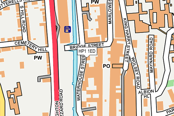Map of TOPS PIZZA (HEMEL HEMPSTEAD) LTD at local scale