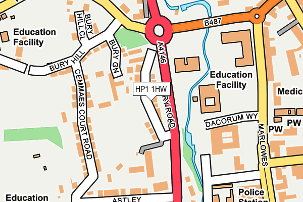 HP1 1HW map - OS OpenMap – Local (Ordnance Survey)