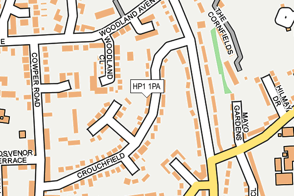HP1 1PA map - OS OpenMap – Local (Ordnance Survey)