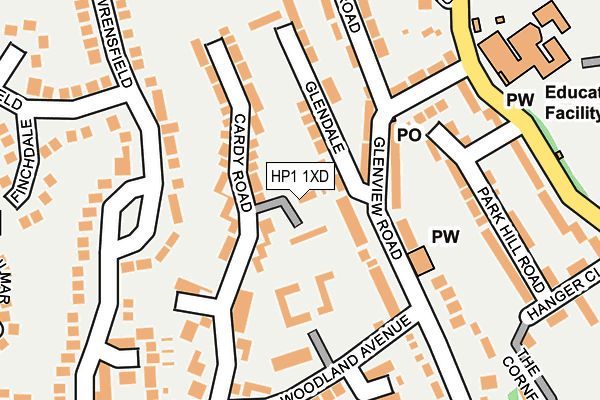 HP1 1XD map - OS OpenMap – Local (Ordnance Survey)