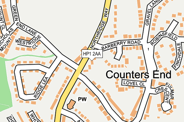 HP1 2AA map - OS OpenMap – Local (Ordnance Survey)