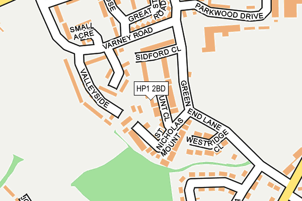 HP1 2BD map - OS OpenMap – Local (Ordnance Survey)