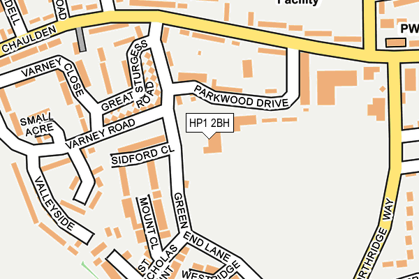 HP1 2BH map - OS OpenMap – Local (Ordnance Survey)