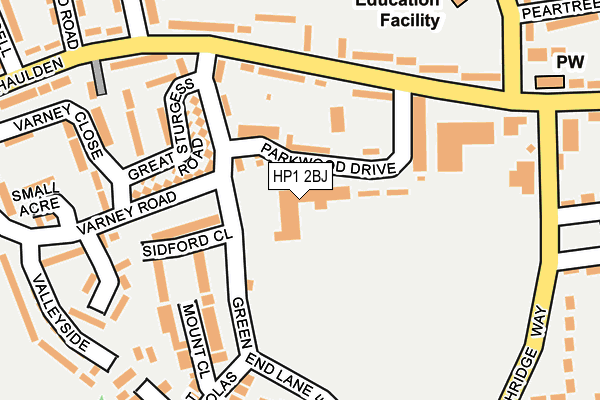 HP1 2BJ map - OS OpenMap – Local (Ordnance Survey)