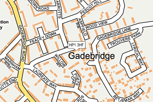 HP1 3HF map - OS OpenMap – Local (Ordnance Survey)