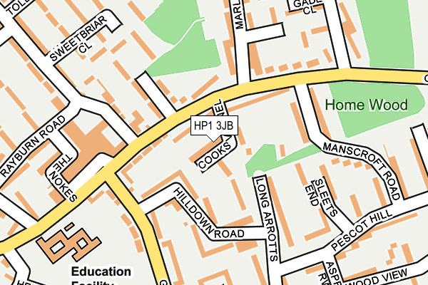 HP1 3JB map - OS OpenMap – Local (Ordnance Survey)