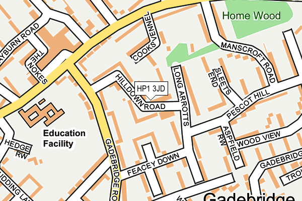 HP1 3JD map - OS OpenMap – Local (Ordnance Survey)