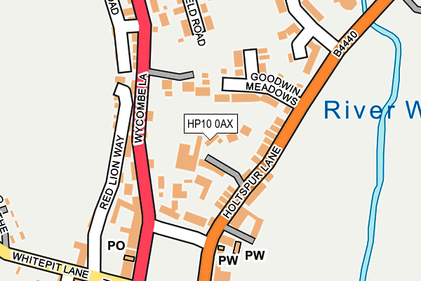 HP10 0AX map - OS OpenMap – Local (Ordnance Survey)