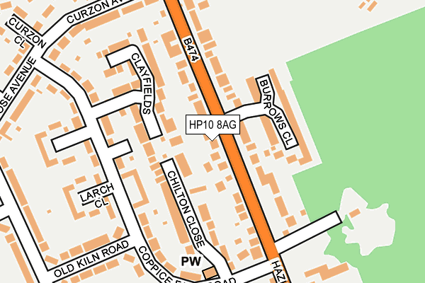HP10 8AG map - OS OpenMap – Local (Ordnance Survey)