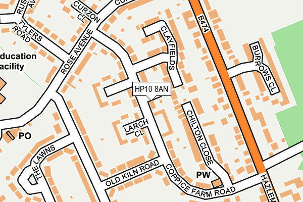 HP10 8AN map - OS OpenMap – Local (Ordnance Survey)