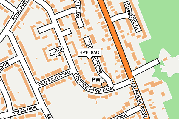 HP10 8AQ map - OS OpenMap – Local (Ordnance Survey)
