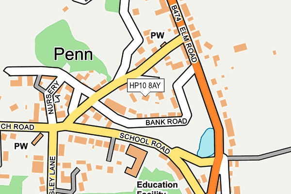 HP10 8AY map - OS OpenMap – Local (Ordnance Survey)