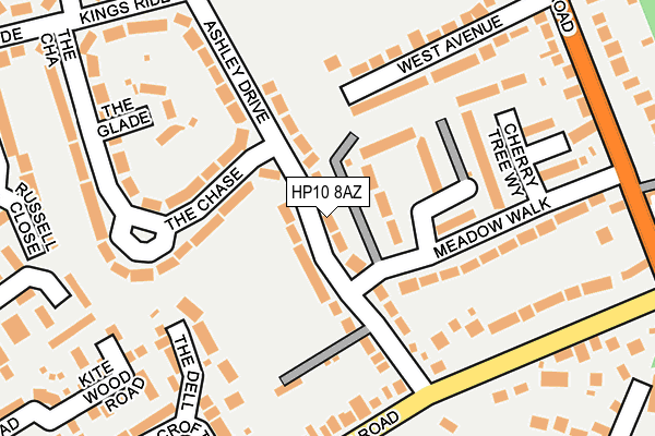 HP10 8AZ map - OS OpenMap – Local (Ordnance Survey)