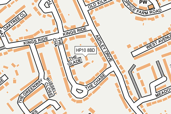 HP10 8BD map - OS OpenMap – Local (Ordnance Survey)